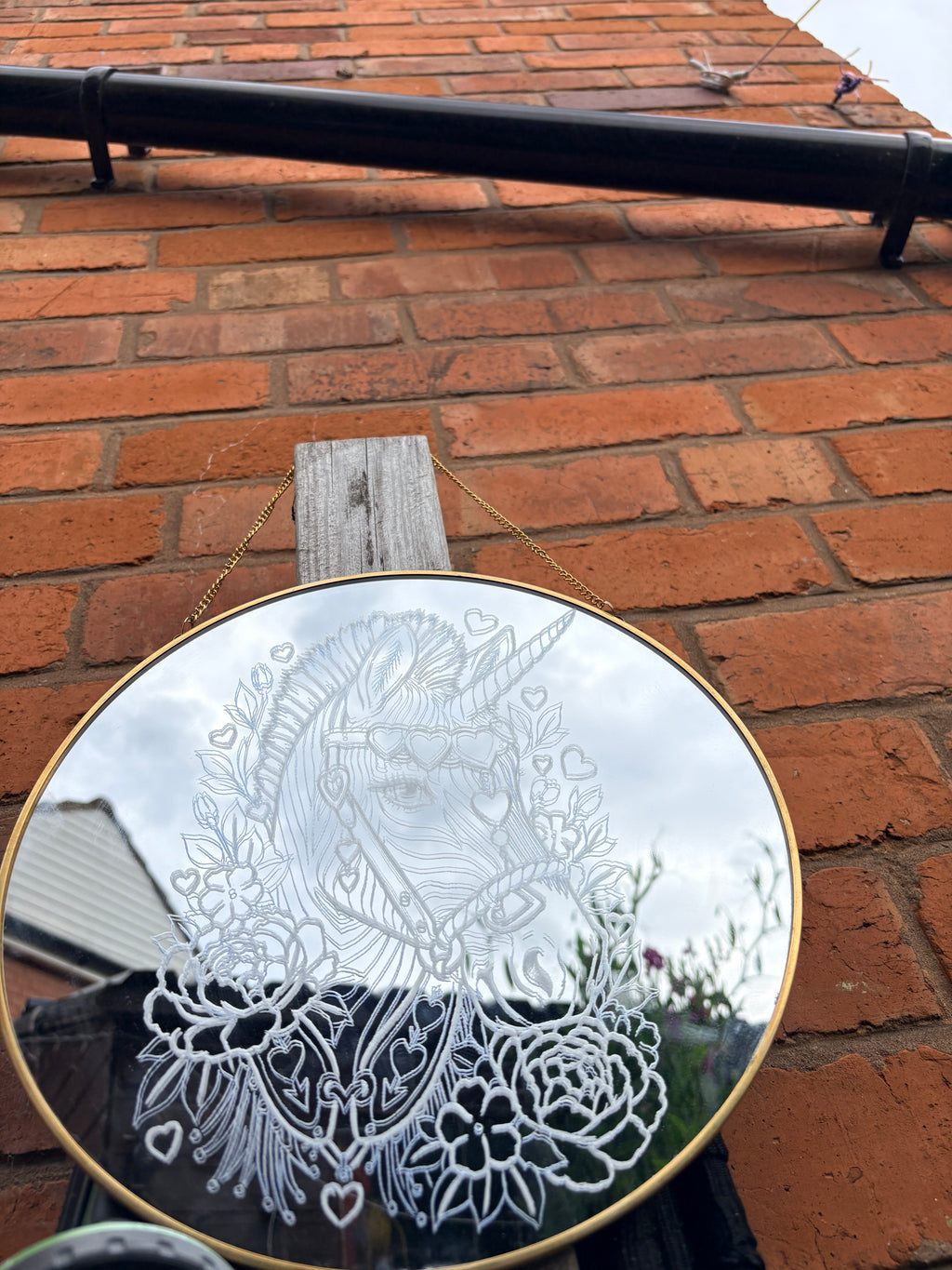 Neo traditional zebra show “horse” floral mirror