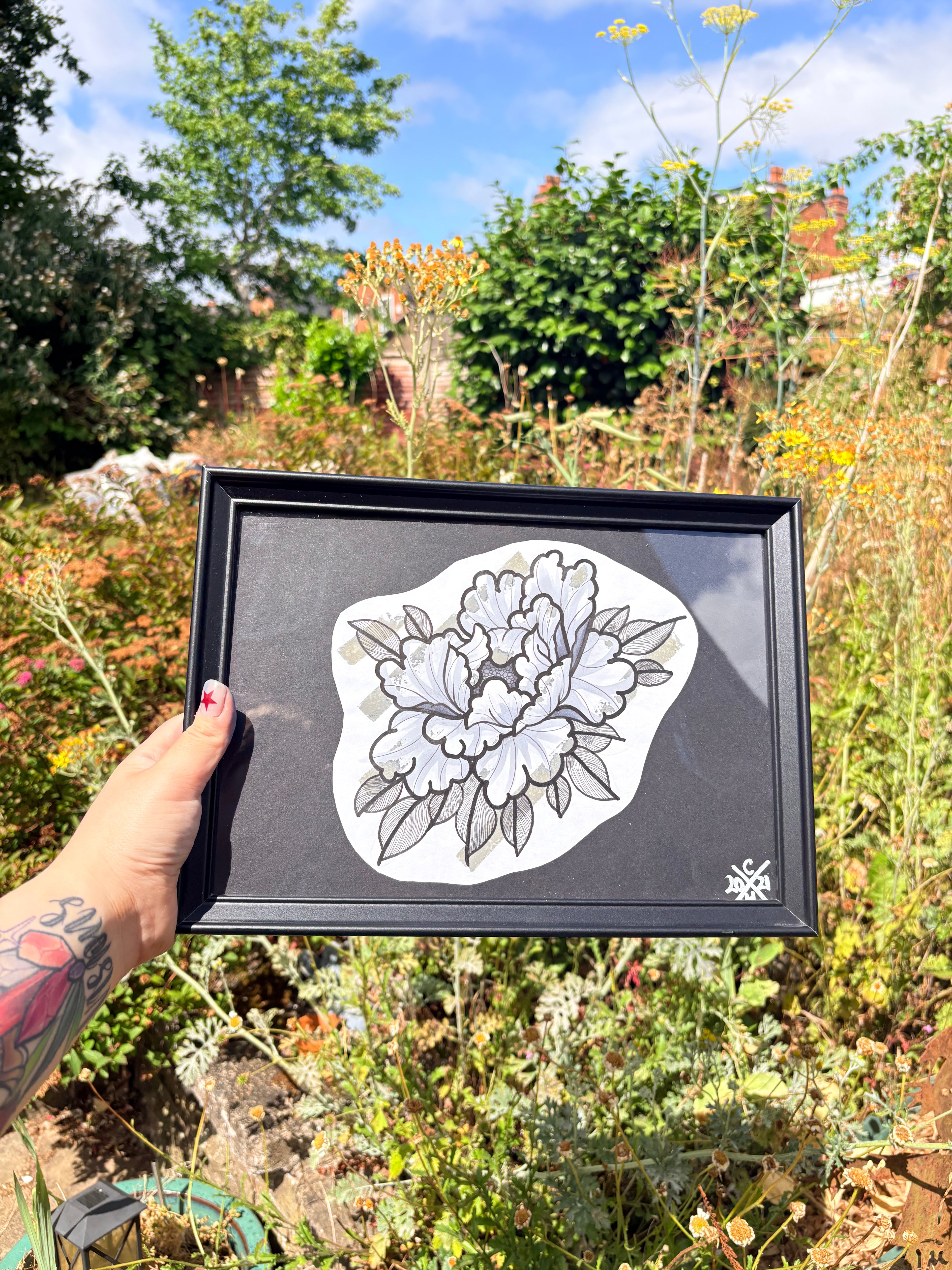 Original peony print (framed)