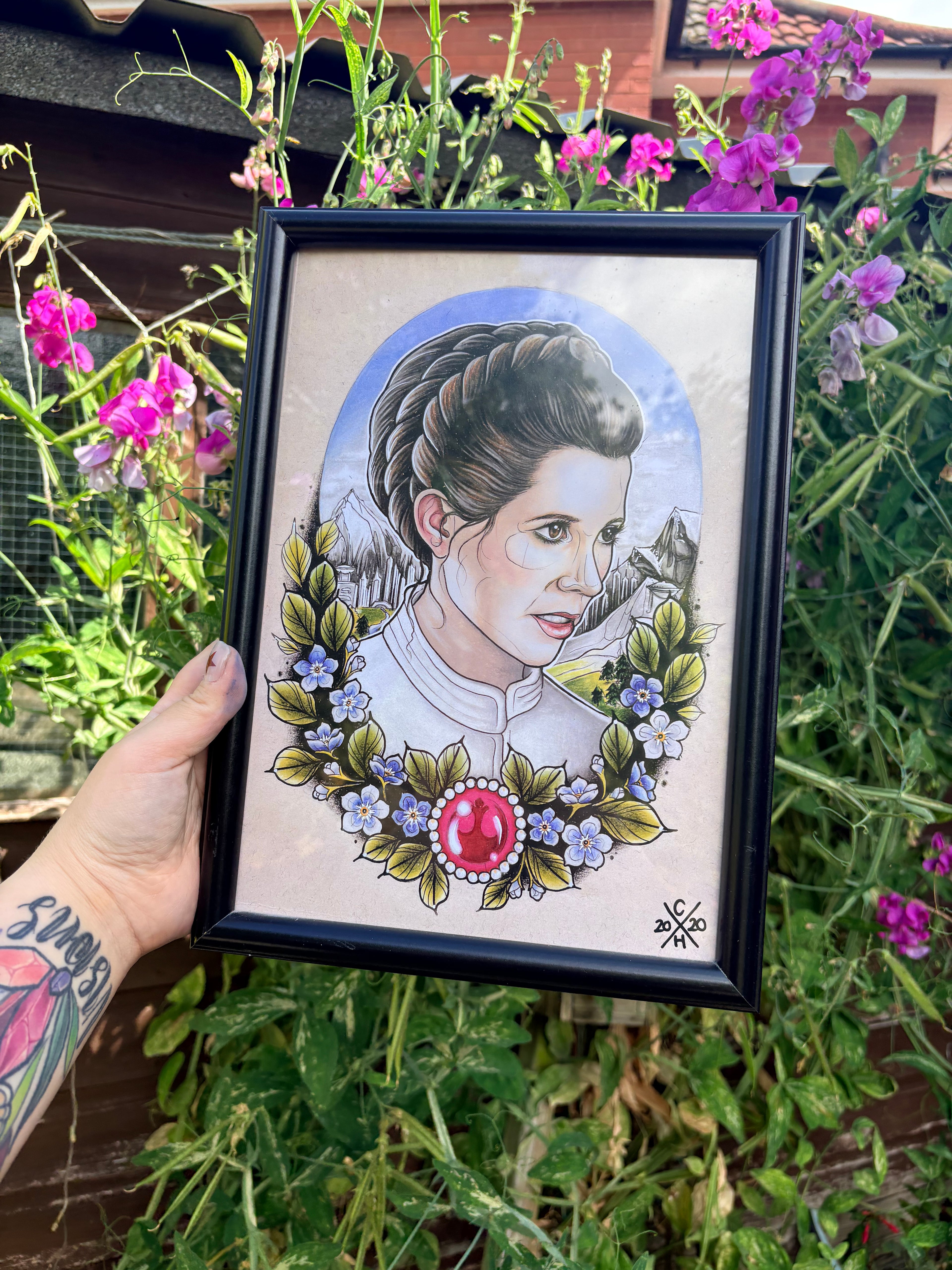 Original Princess Leia Star Wars print (framed)