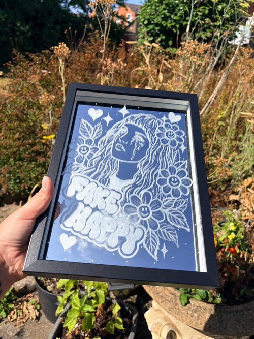 Hayley Williams Paramore  “fake happy” inspired mirror A4