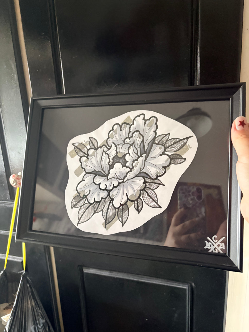 Original peony print (framed)