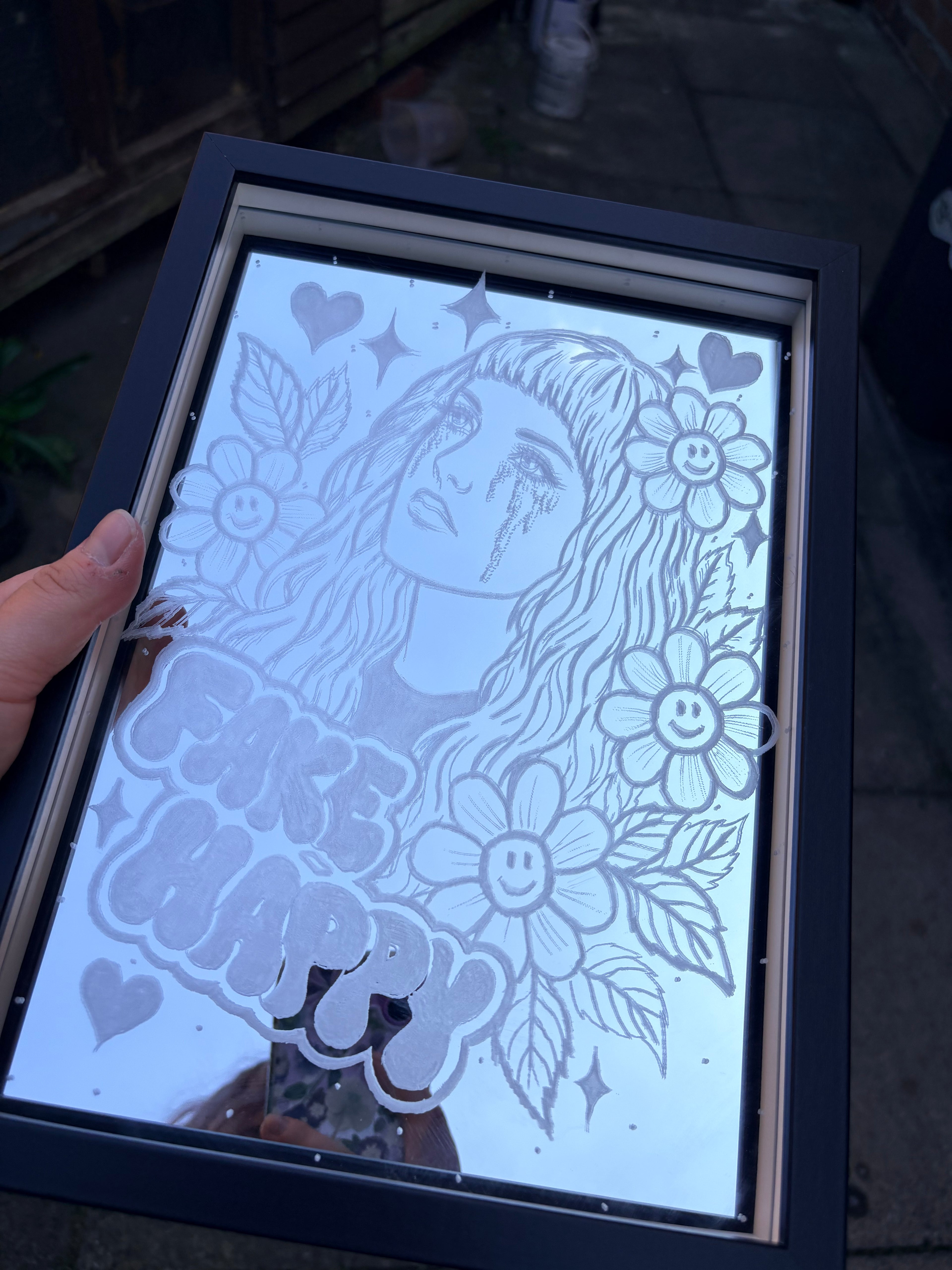Hayley Williams Paramore  “fake happy” inspired mirror A4