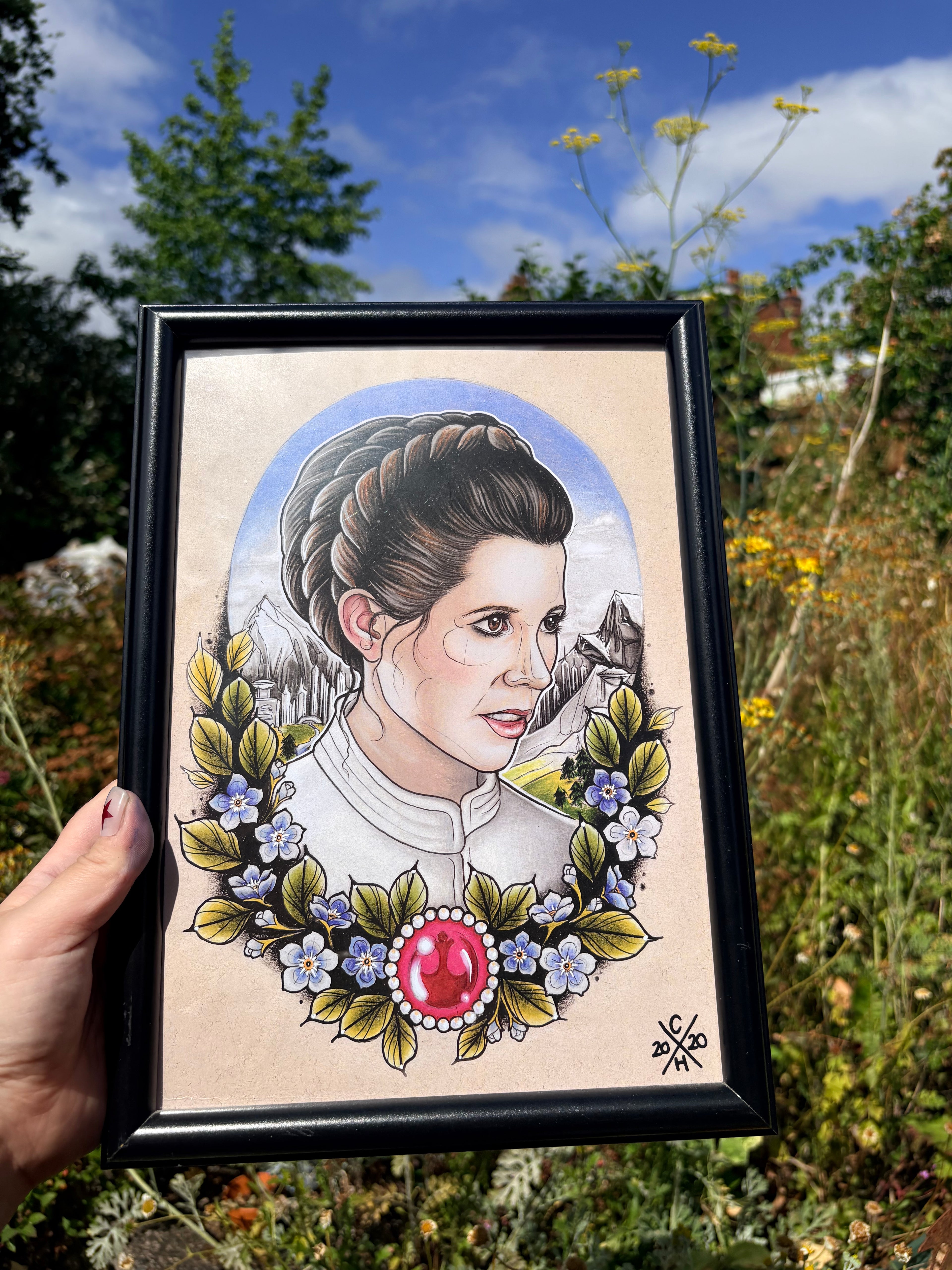 Original Princess Leia Star Wars print (framed)