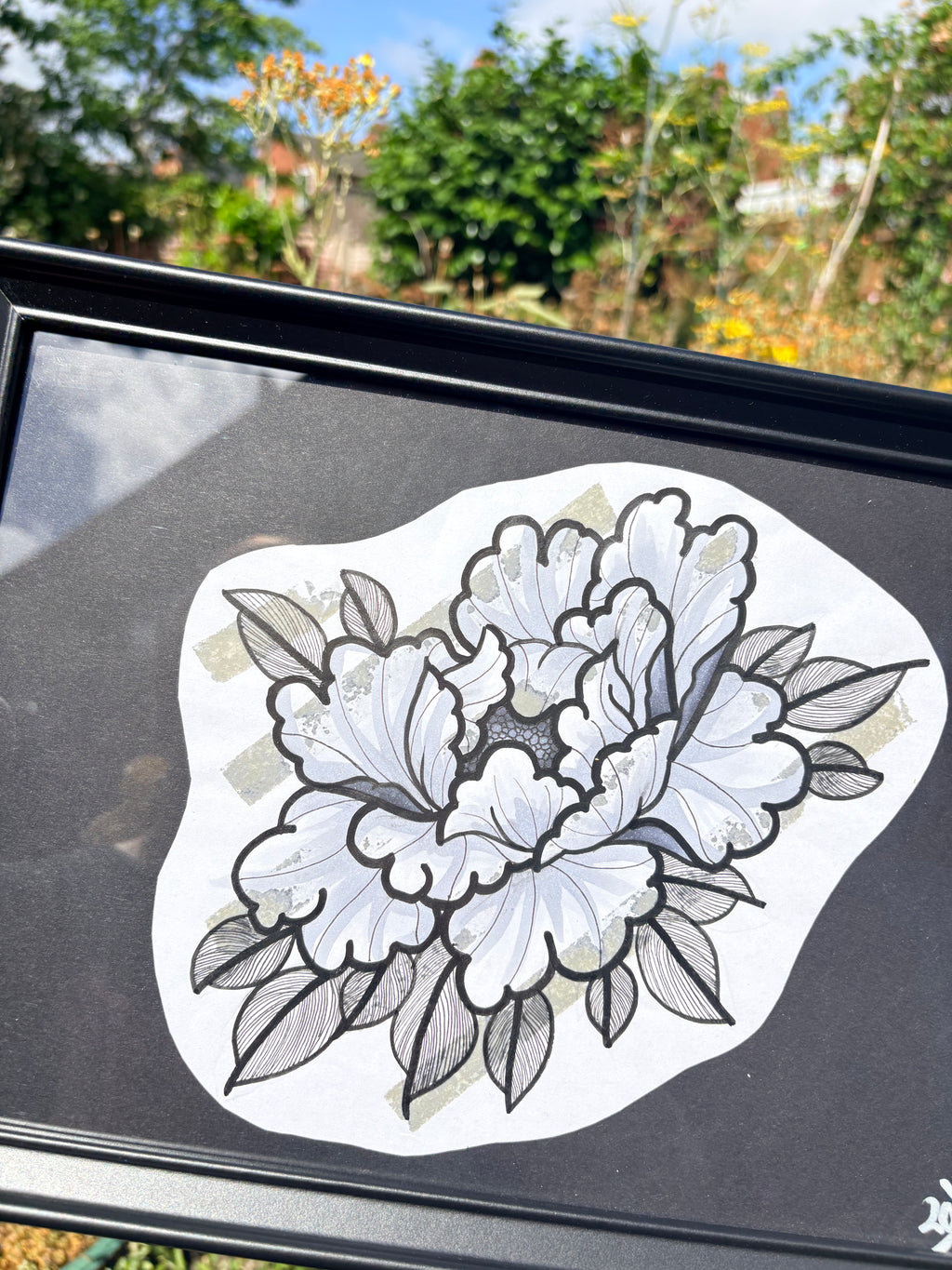 Original peony print (framed)