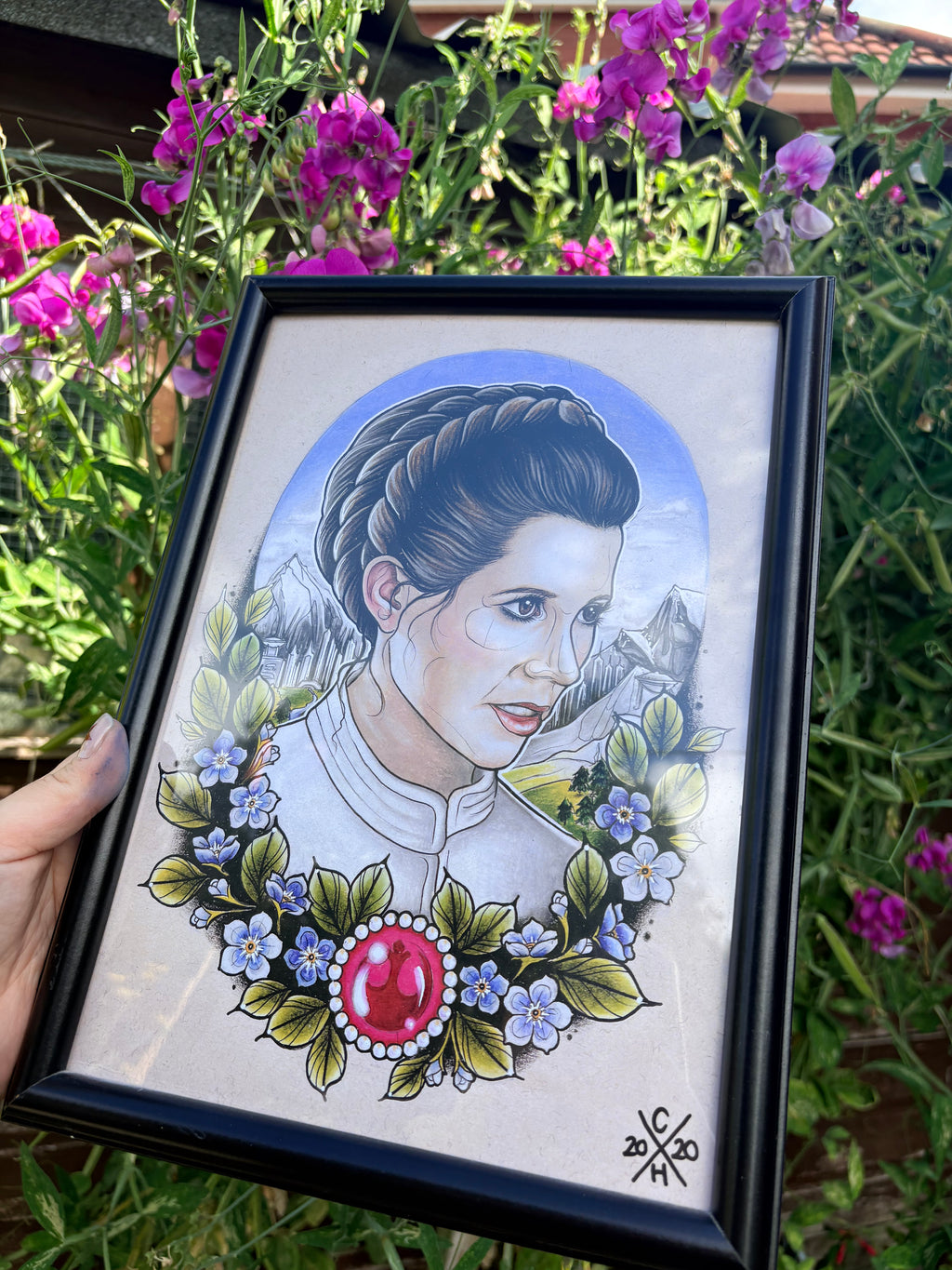 Original Princess Leia Star Wars print (framed)