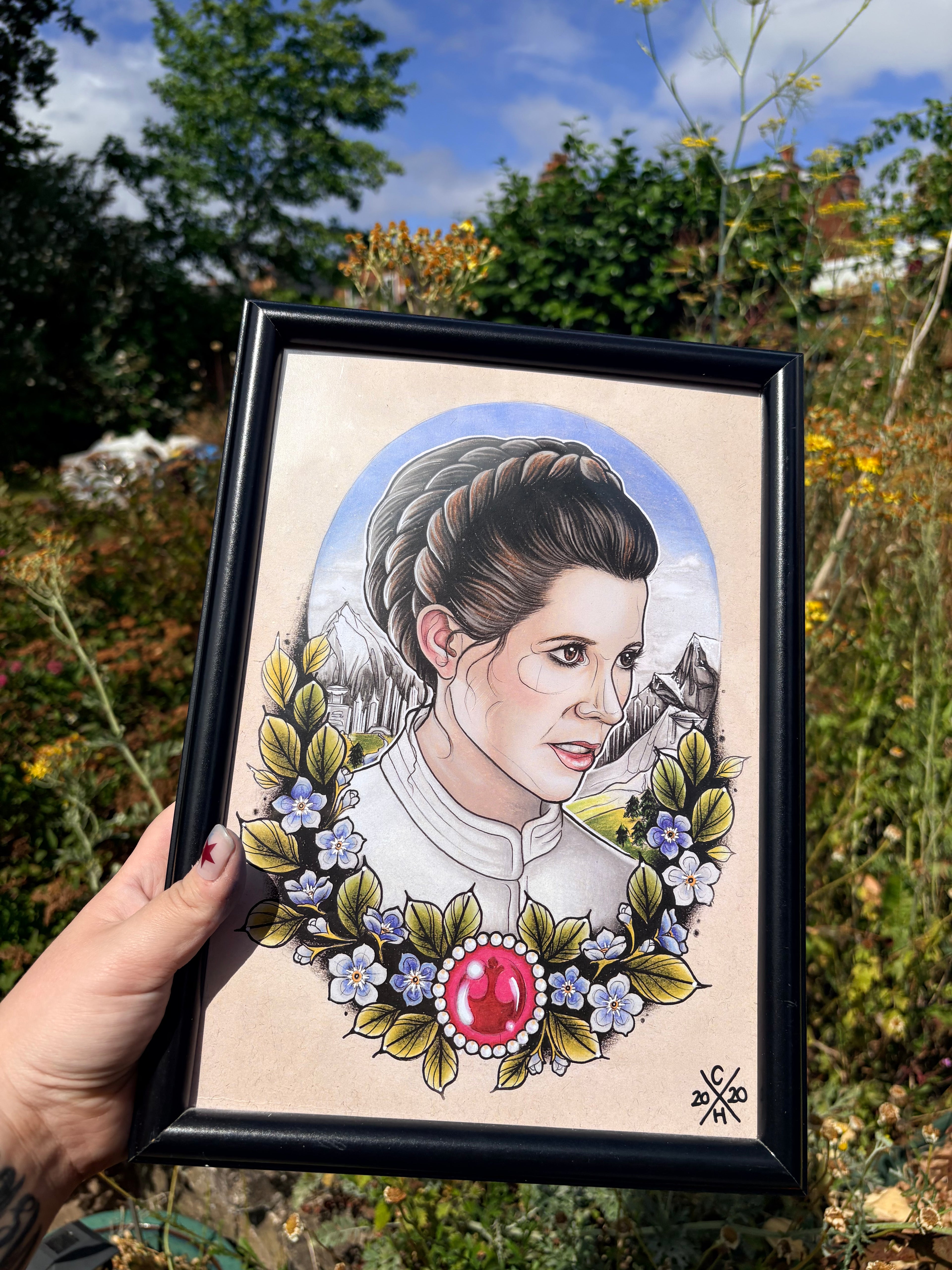 Original Princess Leia Star Wars print (framed)