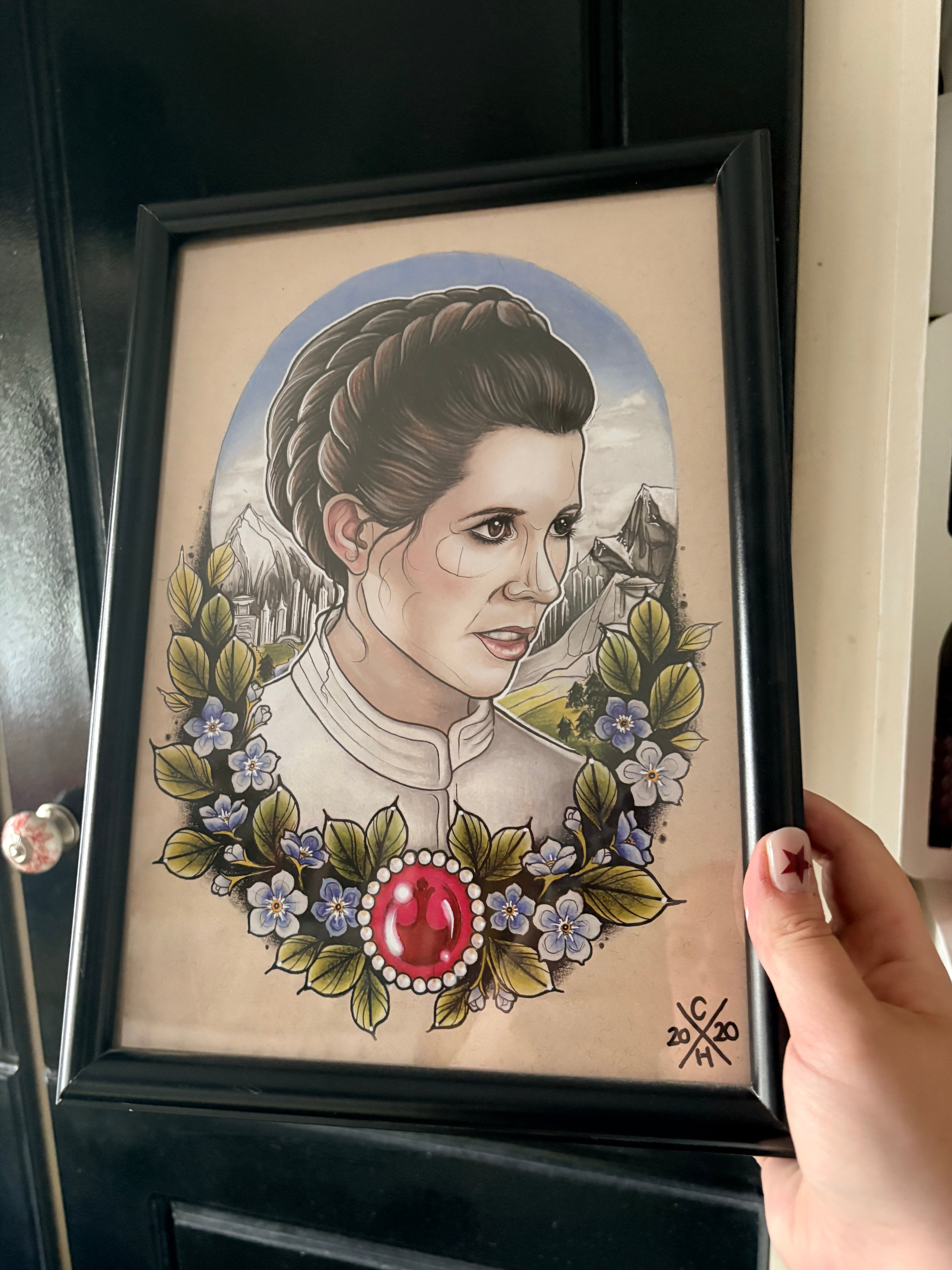 Original Princess Leia Star Wars print (framed)