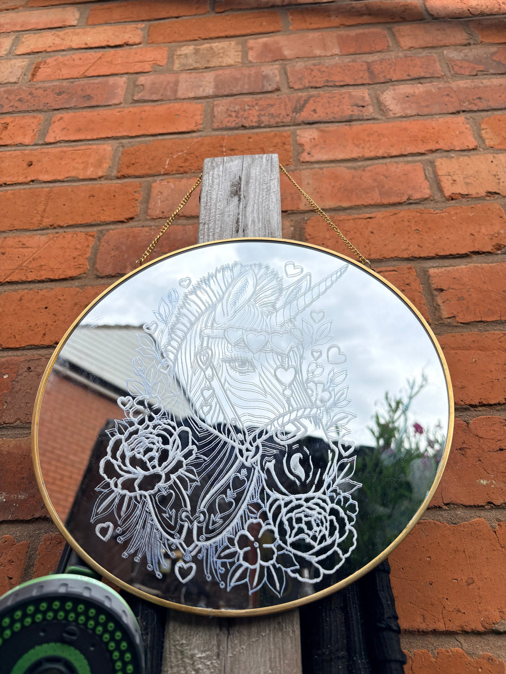 Neo traditional zebra show “horse” floral mirror